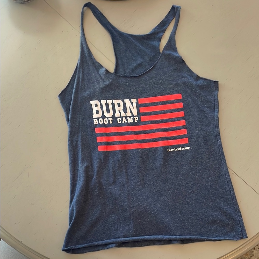 Burn Boot Camp racer back size medium tank women’s American Flag USA